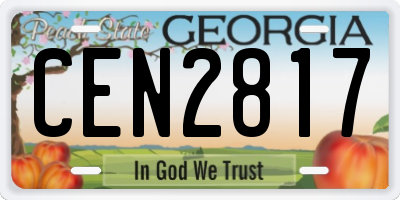GA license plate CEN2817