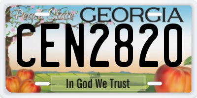 GA license plate CEN2820