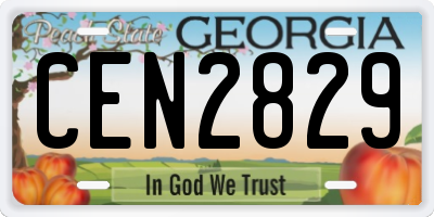 GA license plate CEN2829