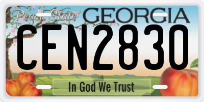 GA license plate CEN2830