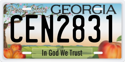 GA license plate CEN2831