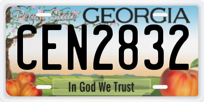 GA license plate CEN2832