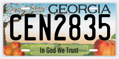 GA license plate CEN2835