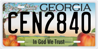 GA license plate CEN2840
