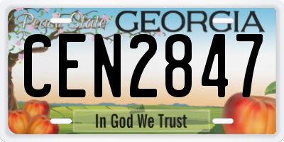 GA license plate CEN2847