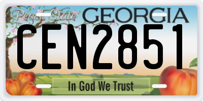 GA license plate CEN2851