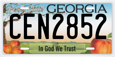 GA license plate CEN2852