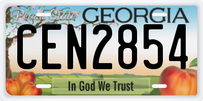 GA license plate CEN2854
