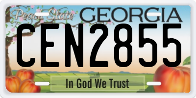 GA license plate CEN2855