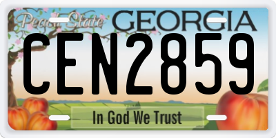 GA license plate CEN2859
