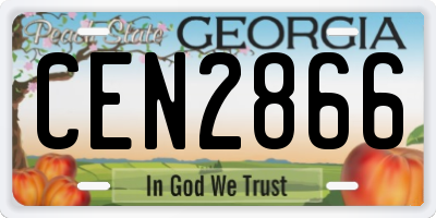GA license plate CEN2866