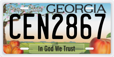 GA license plate CEN2867