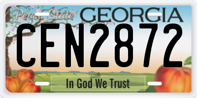 GA license plate CEN2872