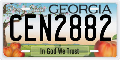GA license plate CEN2882