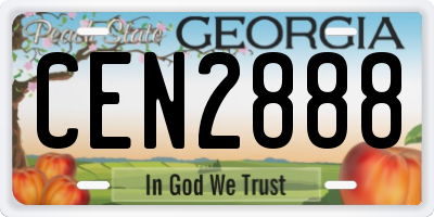 GA license plate CEN2888