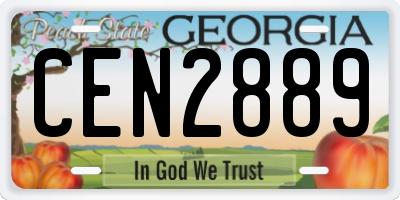 GA license plate CEN2889