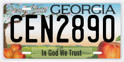 GA license plate CEN2890
