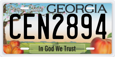GA license plate CEN2894