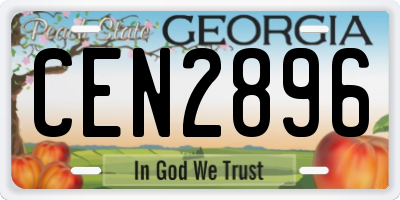 GA license plate CEN2896