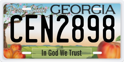 GA license plate CEN2898