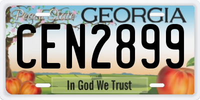 GA license plate CEN2899