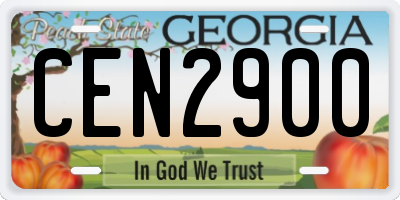 GA license plate CEN2900