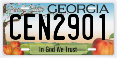 GA license plate CEN2901