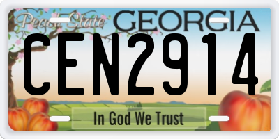 GA license plate CEN2914