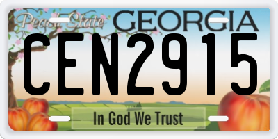 GA license plate CEN2915