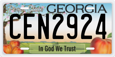GA license plate CEN2924