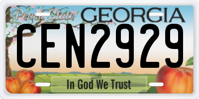 GA license plate CEN2929
