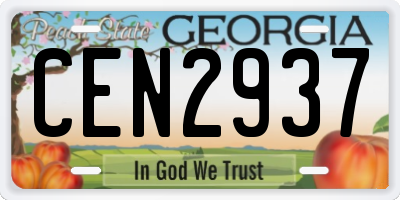 GA license plate CEN2937