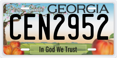 GA license plate CEN2952