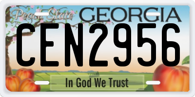 GA license plate CEN2956