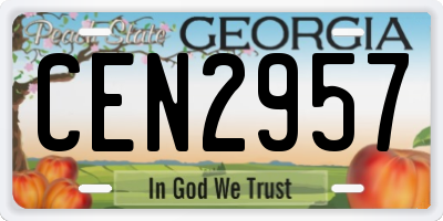 GA license plate CEN2957