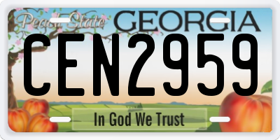 GA license plate CEN2959
