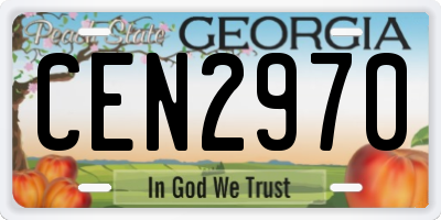 GA license plate CEN2970