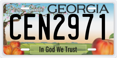 GA license plate CEN2971