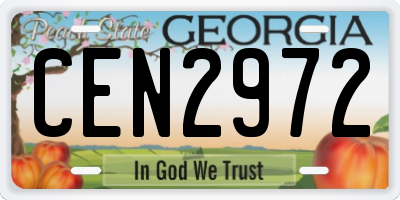 GA license plate CEN2972