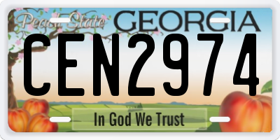 GA license plate CEN2974