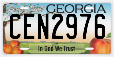 GA license plate CEN2976
