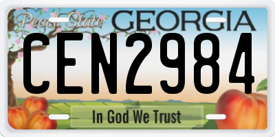 GA license plate CEN2984