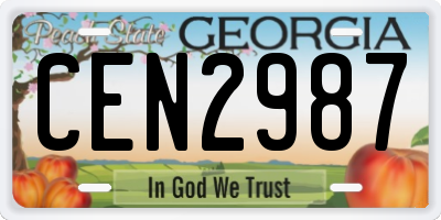 GA license plate CEN2987