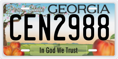 GA license plate CEN2988
