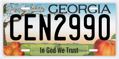 GA license plate CEN2990