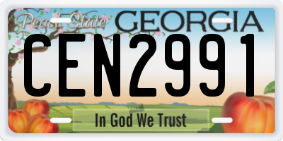 GA license plate CEN2991