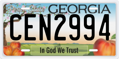 GA license plate CEN2994