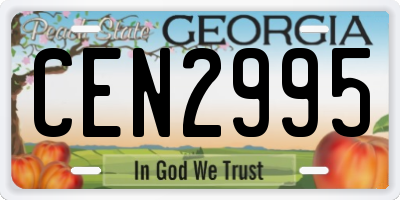 GA license plate CEN2995