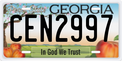 GA license plate CEN2997