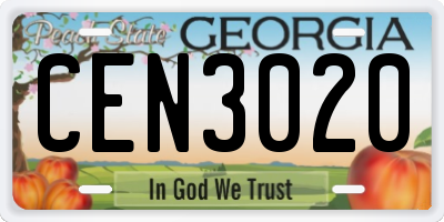 GA license plate CEN3020